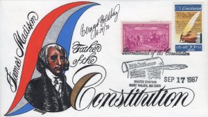Goldberg Hand Painted FDC for the 1987 Constitution Signing Bicentennial Stamp