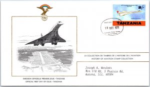 HISTORY OF AVIATION TOPICAL FIRST DAY COVER SERIES 1978 - TANZANIA 2 SHILLING