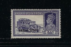 INDIA- NABHA- SCOTT #79 1938-39 GEORGE VI 8A (BLUE VIOLET)  MINT HINGED