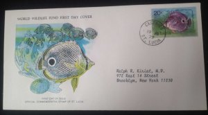 EL)1978 ST. LUCIA, WORLD WILDLIFE FUND, WWF, FAUNA, FISH, OCELLATED PATCH, CIRCU