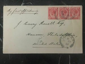 1922 Penang Straits Settlements Cover To Hannover Pa Usa