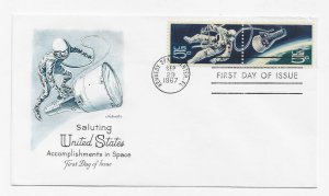 US 1331-1332 (Me-5) 5c Space Accomplishments pair FDC Artmaster Cachet ECV$15.00