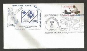 1977 US National Boy Scout Jamboree East Moraine cancel Golden Bear SOSSI