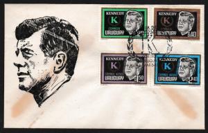 Uruguay John F Kennedy # 714 - 715 & # C269 - 270 , JFK FDC - I Combine S/H