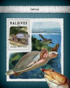 Maldives - 2018 Softshell Turtles - Stamp Souvenir Sheet - MLD18405b