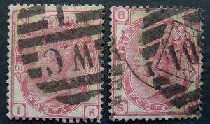 Great Britain, Scott 61, plates 11 and 15, Used