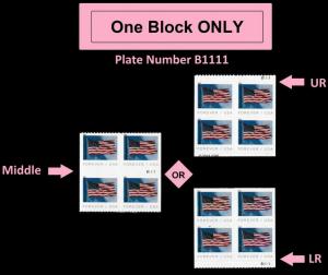 US 5345 Old Glory F plate block BCA B1111 MNH 2019