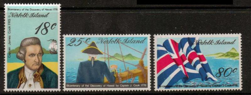 NORFOLK ISLAND SG200/2 1973 CAPTAIN COOK 5th ISSUE MNH