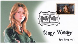 AO-4840-2, 2013, Harry Potter, FDC, Add-on Cachet, Pictorial Postmark, Ginny Wea