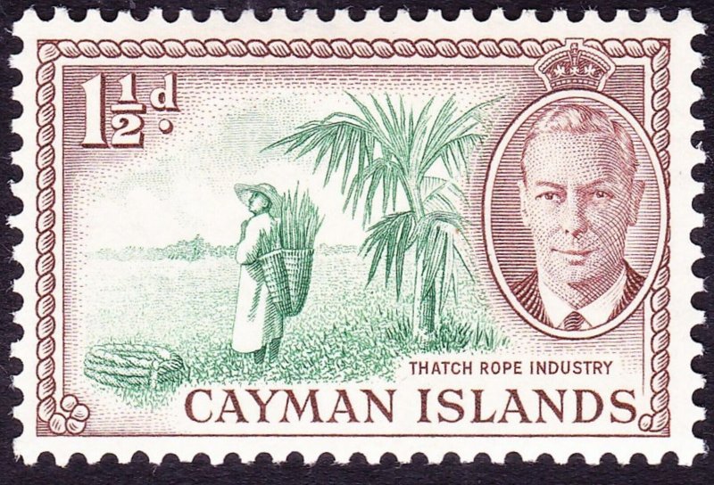 CAYMAN ISLANDS 1950 KGVI 1½d Deep-Green & Red-Brown SG138 MH