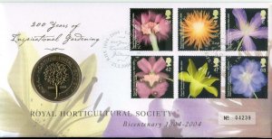 2004 G.B Coin Cover - Royal Horticultural Society Bicentenary