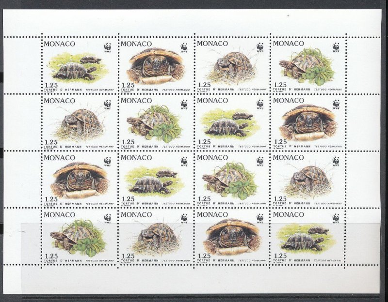 MONACO WWF Sealife Whales Sheets x MNH 3 sheets (BLK24 )