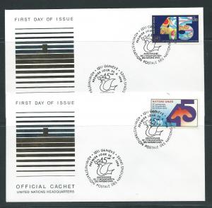 UN Geneva 188-9 1990 45th UN UNNY Headquarters Cachet FDC...