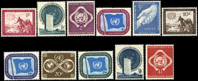 UN-NY 1-11 MNH  - UN First Issue