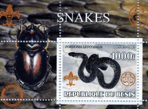 Benin 2002 Snakes s/s Perforated mnh.vf 