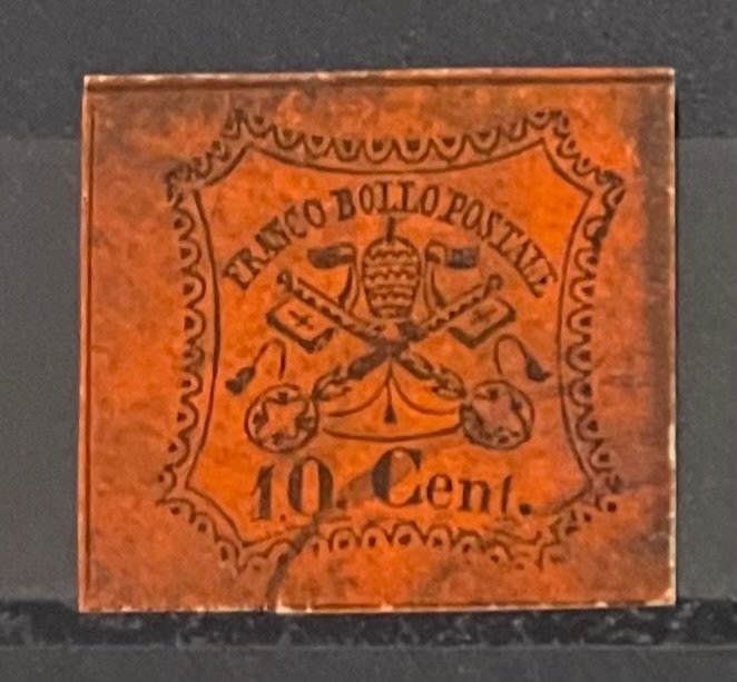 Italy Roman States 1867 SC 15 Used No Perf