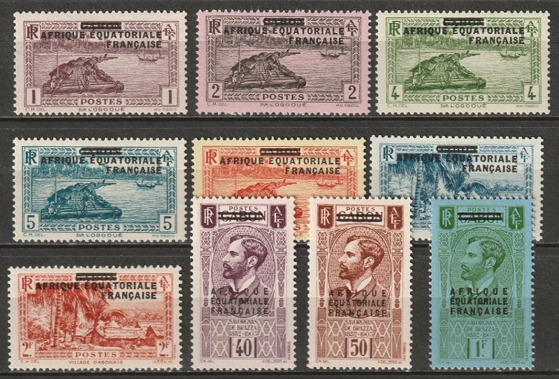 French Equatorial Africa 1936 Sc 1-10 Yt 17-26 set MLH*