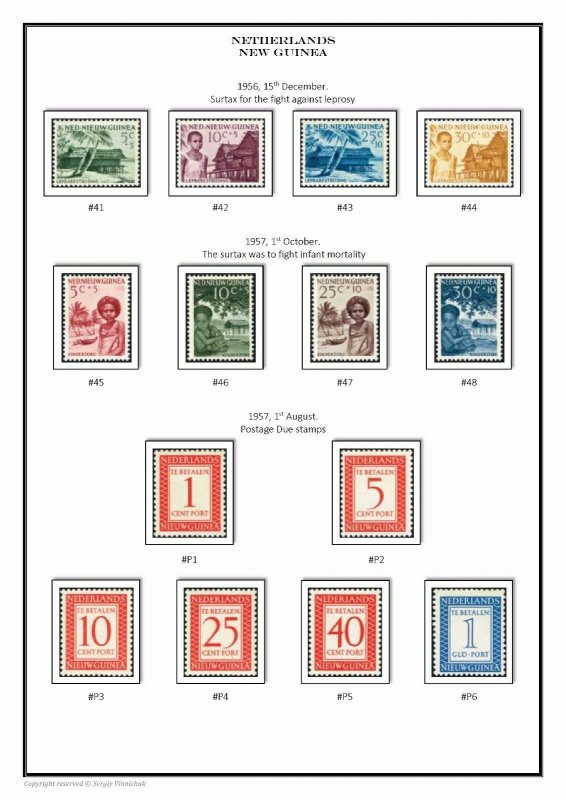 NETHERLANDS NEW GUINEA 1950-1962 PDF (DIGITAL) STAMP ALBUM PAGES