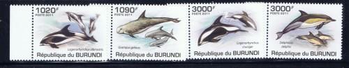 Burundi 852-55 NH 2011 Dolphins set 