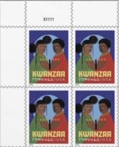US Kwanzaa UL Plate Block of 4 Stamps. Ships 13 Oct 2022. MNH. 