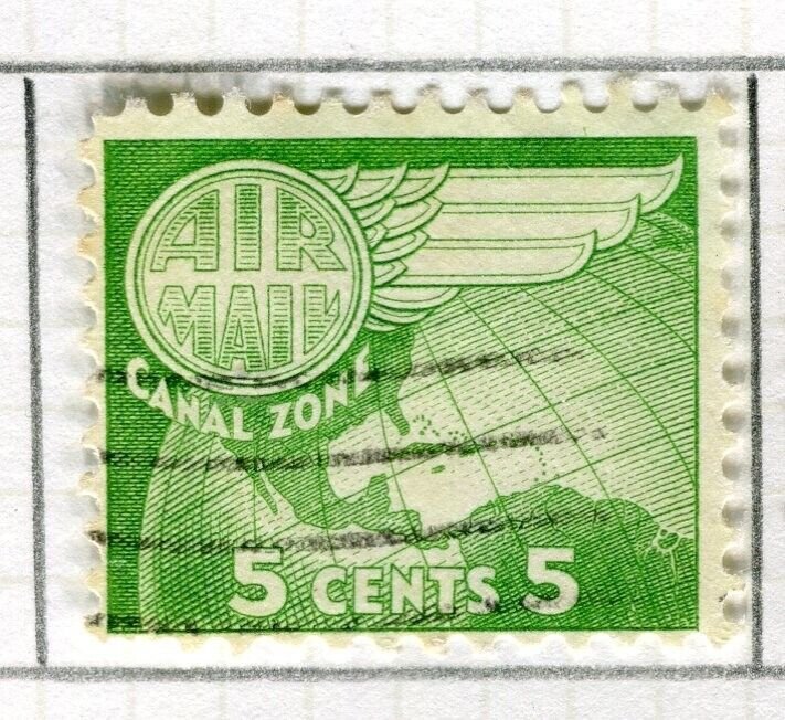 CANAL ZONE; 1951 early AIRMAIL issue fine used 5c. value