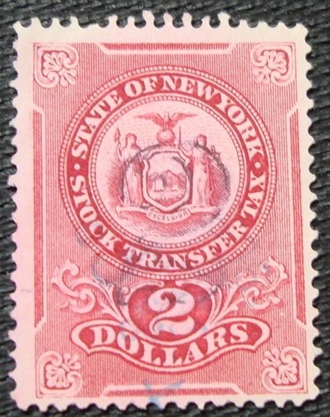 US, New York State Stock Transfer, **Used** Embossed Single