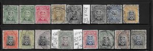 RHODESIA SCOTT #119-133 1913-23 ADMIRALS- 1/2D,1D,8D,10D MINT HINGED-OTHERS USED