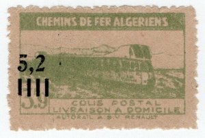 (I.B) France Colonial Railway : Algeria Chemins de Fer 5.2F on 3.9F OP