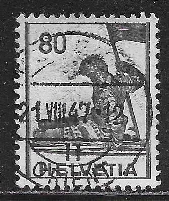 Switzerland 273: 80c Dying Warrior, used, F-VF
