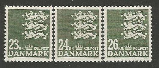 DENMARK 813-815, MNH, INC SET OF 3 STAMPS, SMALL STATE SEAL