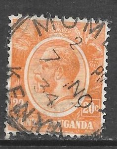 Kenya Uganda 25: 20c George V, used, F-VF