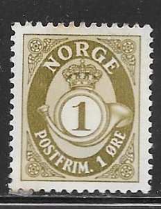 Norway 162: 1o Posthorn, MHR, F-VF, thin