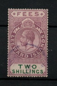 Leeward Islands KGV 2/- Revenue #18 WMK Script CA WS26195