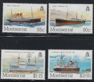 Montserrat 539-42 MNH 1984 Packet Boats (ap9225)