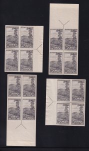 1934 Smokey Mountains Sc 765 Farley Parks imperf arrow blocks set of 4 NGAI (L9