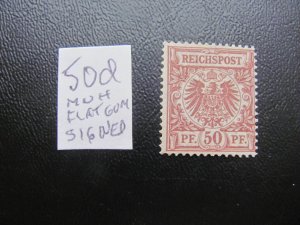 Germany 1889 SIGNED ZENKER MNH FLAT GUM MI.50d SC 51  LARGE EAGLE FINE 150E(118)