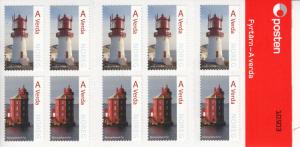 Norway 2015 Booklet 5 each of 2 A Verda Lighthouses: Lindesnes, Kjeungskjaeret