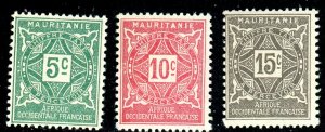 Mauritania, Scott #J9-11, Unused, Hinged