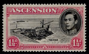 ASCENSION GVI SG40e, 1½d black & carmine, NH MINT. Cat £12.