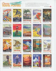2013 New Zealand Travel Posters Sheetlet of 20  (Scott 2474)