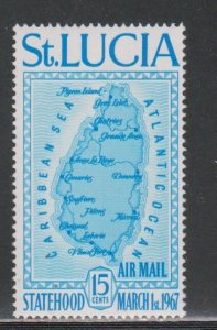 St. Lucia # C1, Map of St, Lucia, Mint NH, 1/2 Cat.