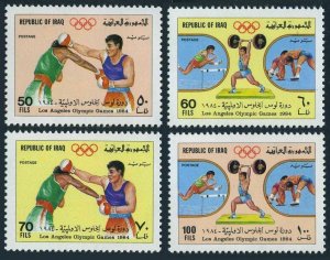 Iraq 1149-1152,1153,MNH. Olympics Los Angeles-1984.Boxing,Weight lifting,Soccer,