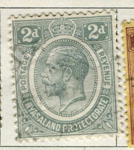 NYASALAND; 1921 early GV issue fine used 2d. value