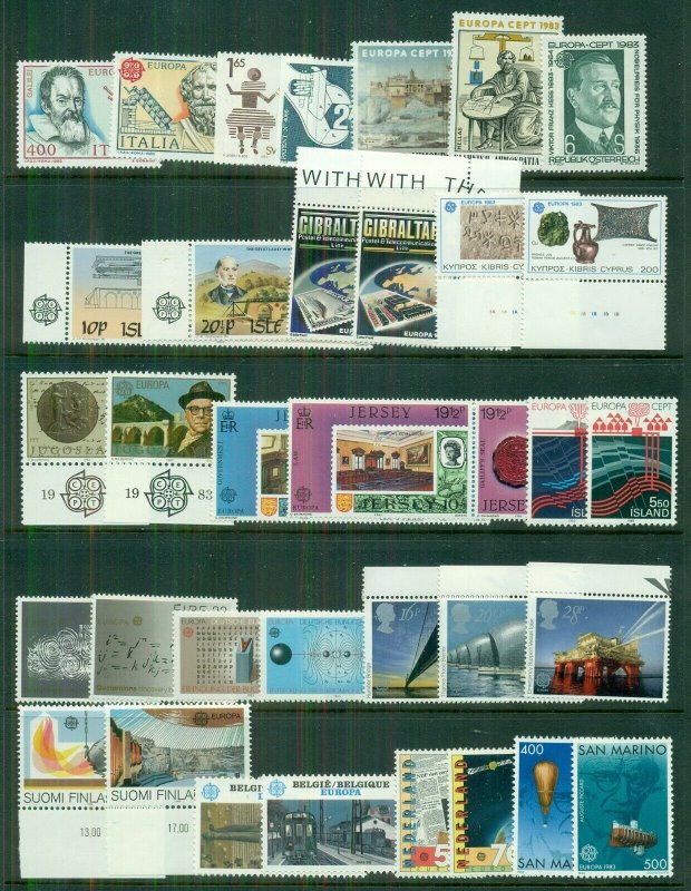 EUROPA Worldwide 1983 sets, 35 diff countries, Complete, og, NH, Scott $179.00