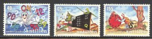 Netherlands Antilles Scott B285-87 MNHOG - 1991 Fight Illiteracy Set - SCV $5.60