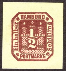 Hamburg Reprint of cut square, 1/2Sch, Unused