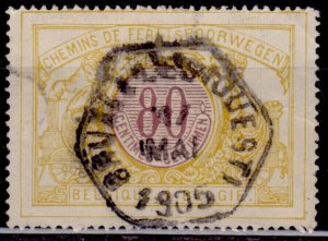 Belgium 1902, Parcel Post and Railway, 80c, sc#Q40, used