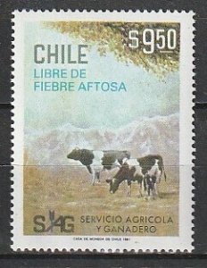 1981 Chile - Sc 586 - MNH VF - 1 single - Eradication of Hoof and Mouth