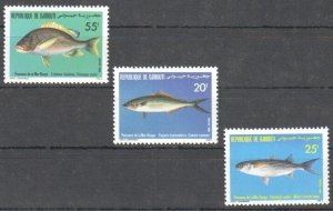 Ft525 1986 Djibouti Fishes Fauna Marine Life #468-470 Set Mnh