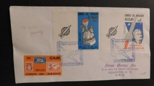 1966 Paraguay FDC First Day Cover Air Mail Asuncion Paraguay to Yonkers NY USA